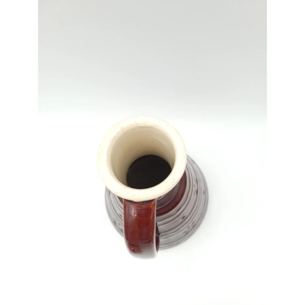 Vtg 1950's Marcrest daisy & dot Brown Stoneware Floral Carafe Decanter Pitcher - Picture 7 of 11